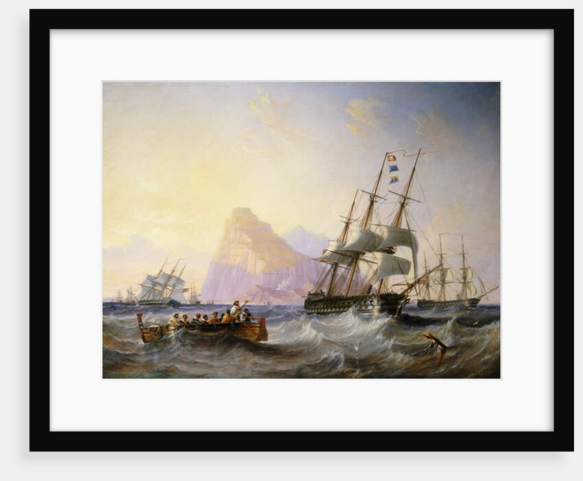 British Men O' War off Gibraltar, 1855 by John Wilson Carmichael