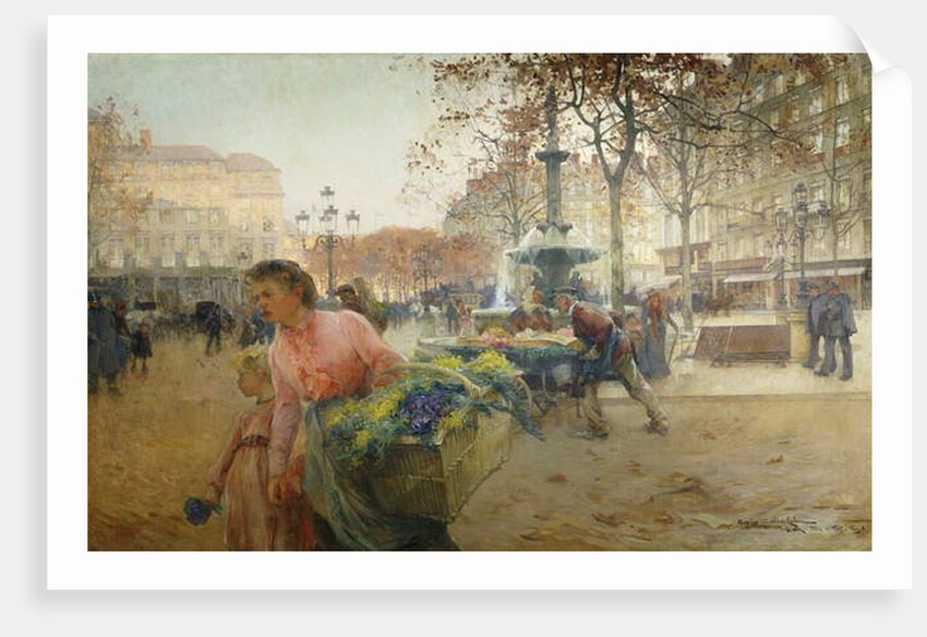 Place du Theatre Francais, Paris, 1902 by Eugene Galien-Laloue