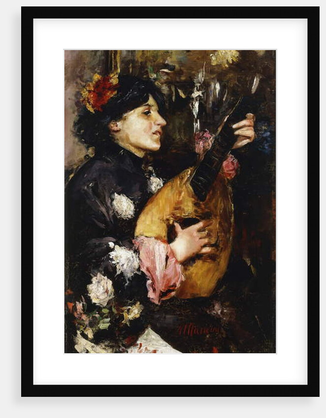 Woman with a Mandolin by Antonio Mancini