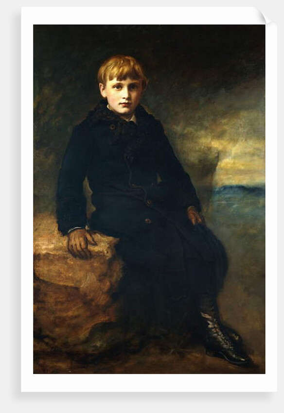 Portrait of Cecil Webb, seated full length, wearing a Black Coat with a Fur Collar, 1887 by John Everett Millais