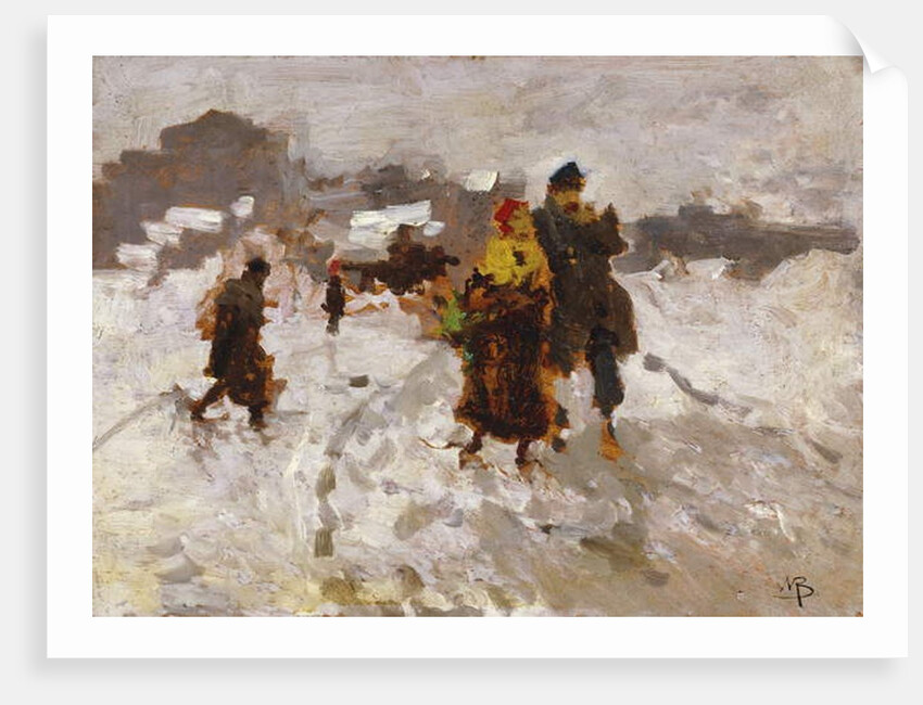 Figures in the Snow by Mose Bianchi