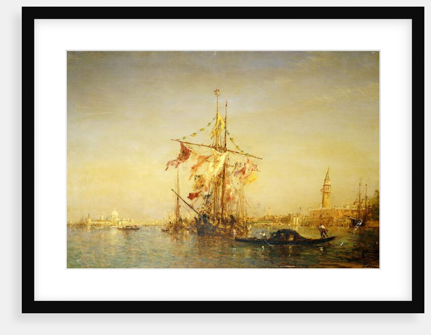 The Bacino Venice with Shipping by Felix Ziem