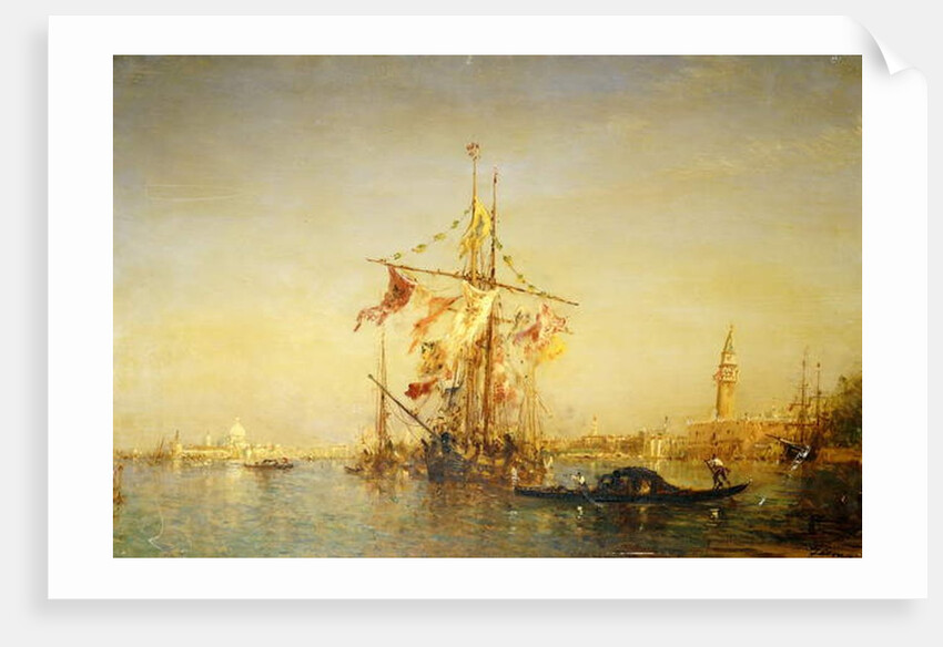 The Bacino Venice with Shipping by Felix Ziem