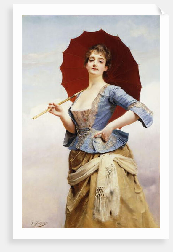 A Lady with a Parasol by Gustave Jacquet