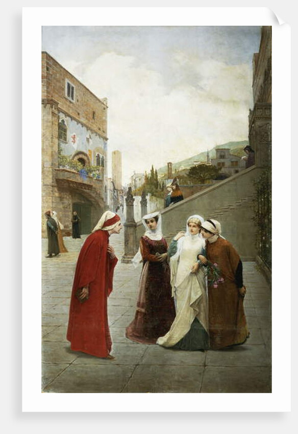The Meeting of Dante and Beatrice, 1889 by Lorenzo Valles