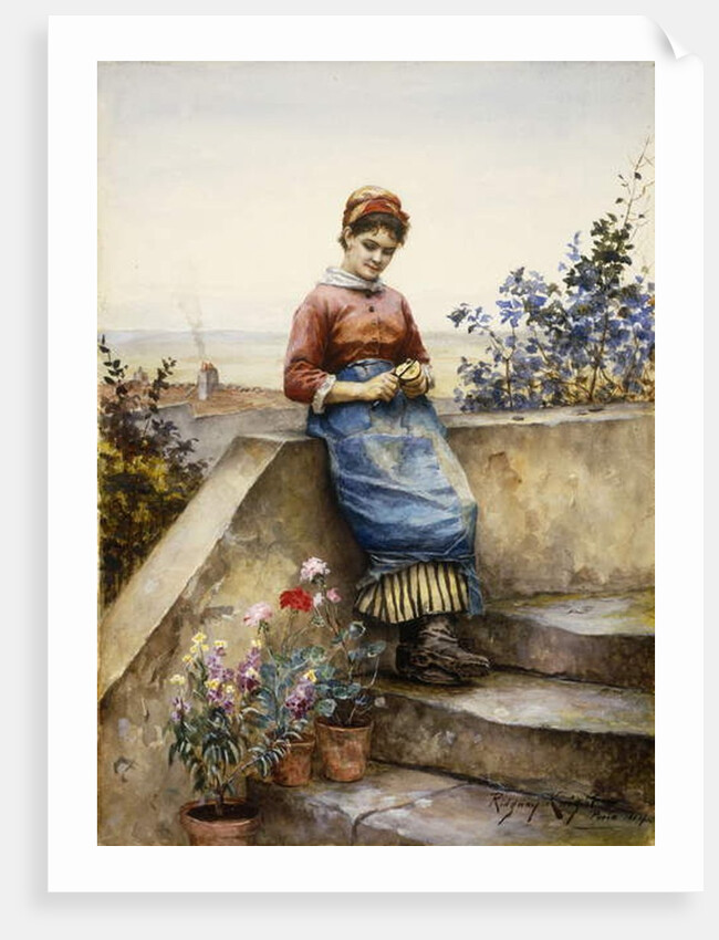 Peeling an Apple, 1884 by Daniel Ridgway Knight