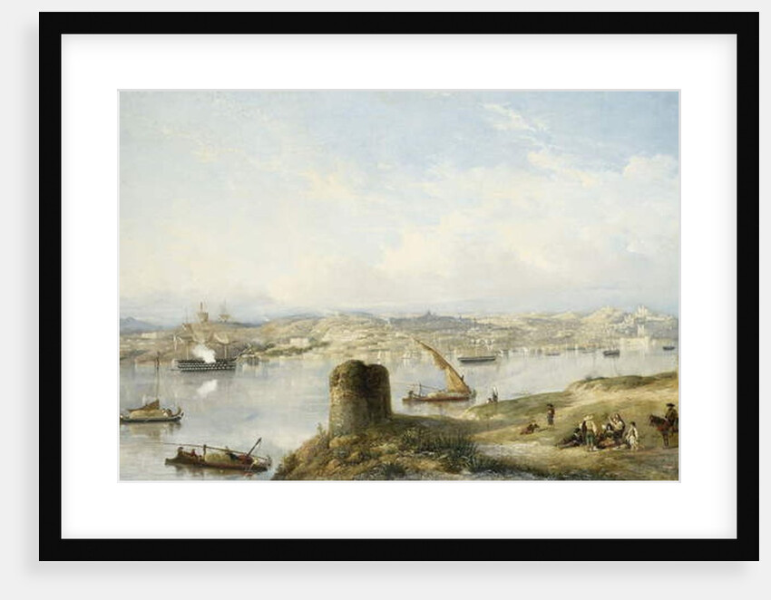 An Extensive View of Lisbon on the River Tejo with the Praca do Terreiro do Paco, the Old Cathedral and the Castelo de S. Jorge by John or Giovanni (follower of) Schranz