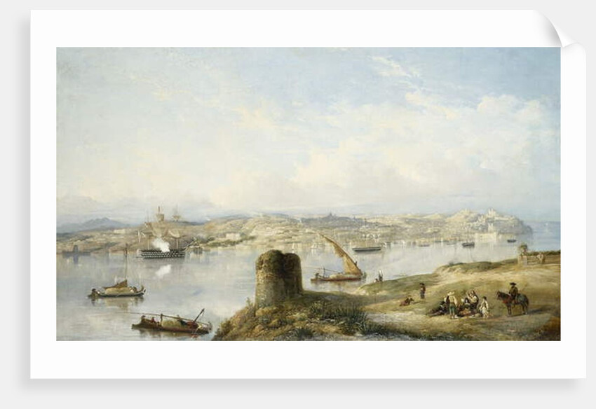 An Extensive View of Lisbon on the River Tejo with the Praca do Terreiro do Paco, the Old Cathedral and the Castelo de S. Jorge by John or Giovanni (follower of) Schranz