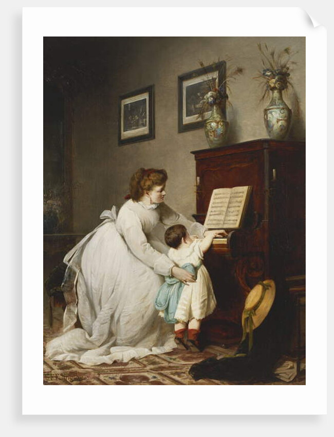 The First Lesson by George Frederick Folingsby