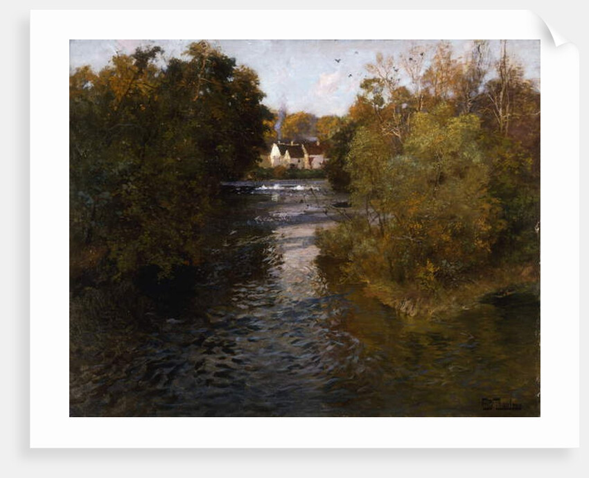 A French River Landscape by Fritz Thaulow