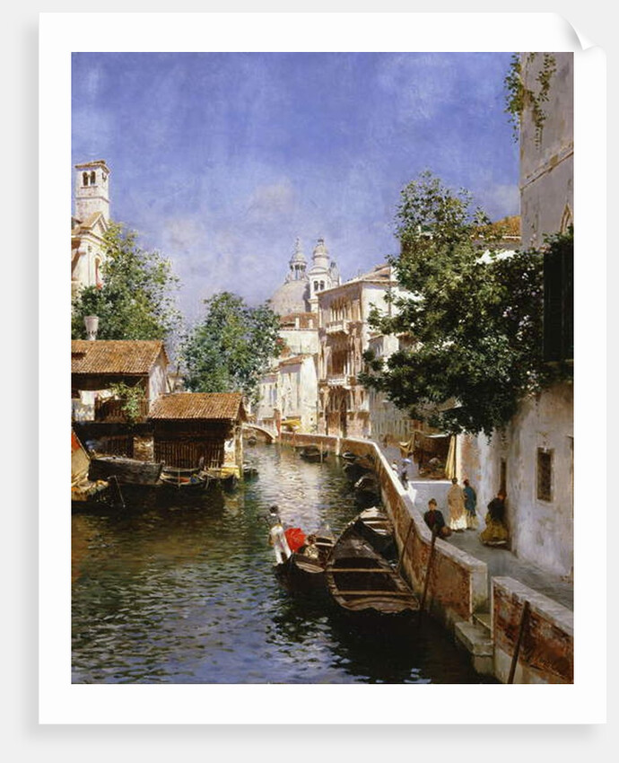 A Venetian Canal Scene by Rubens Santoro