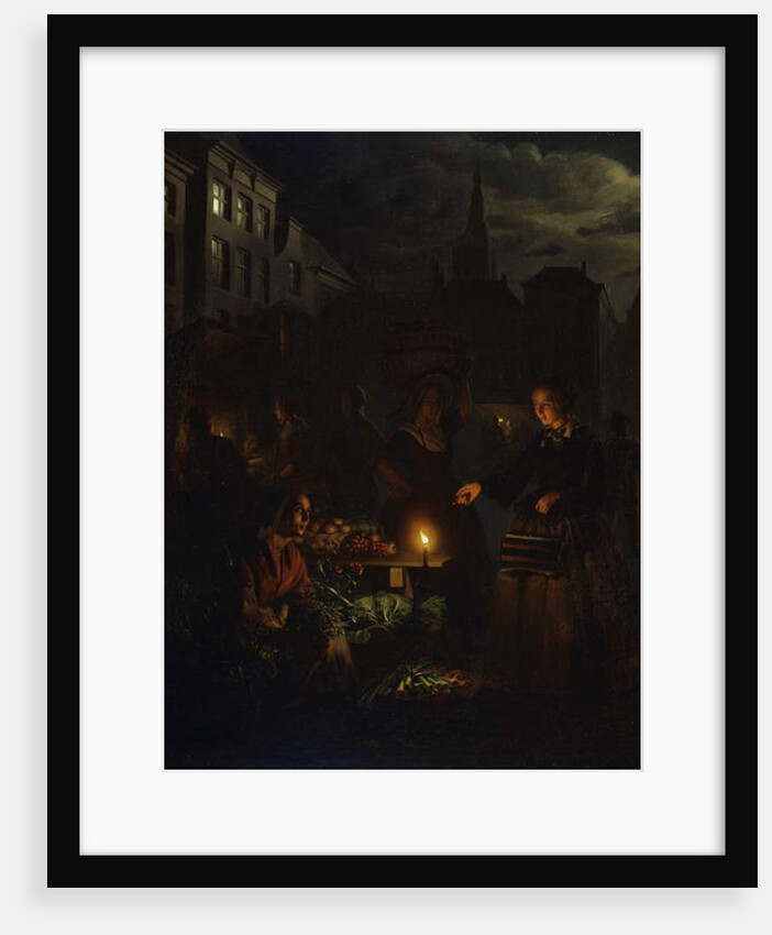 A Market Scene at Night, by Petrus van Schendel
