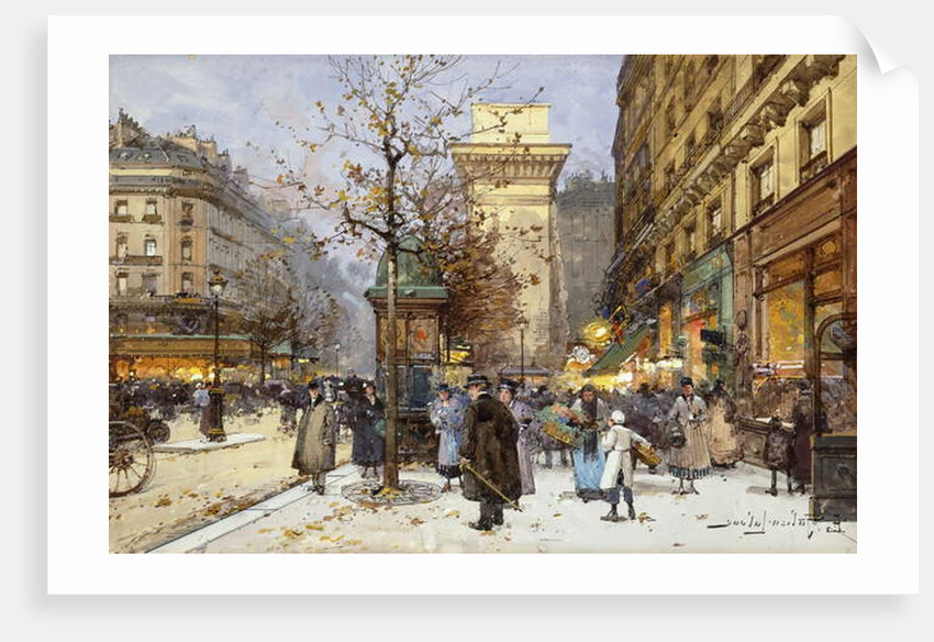 Figures on Le Boulevard St. Denis at Twilight by Eugene Galien-Laloue