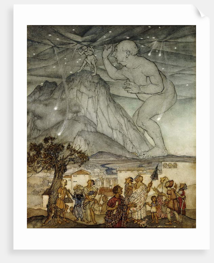 Hercules Supporting the Sky instead of Atlas, 1922 by Arthur Rackham