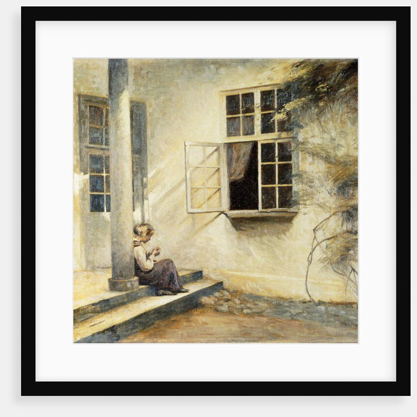 A Girl Sitting on a Porch, Liselund, 1916 by Peter Vilhelm Ilsted