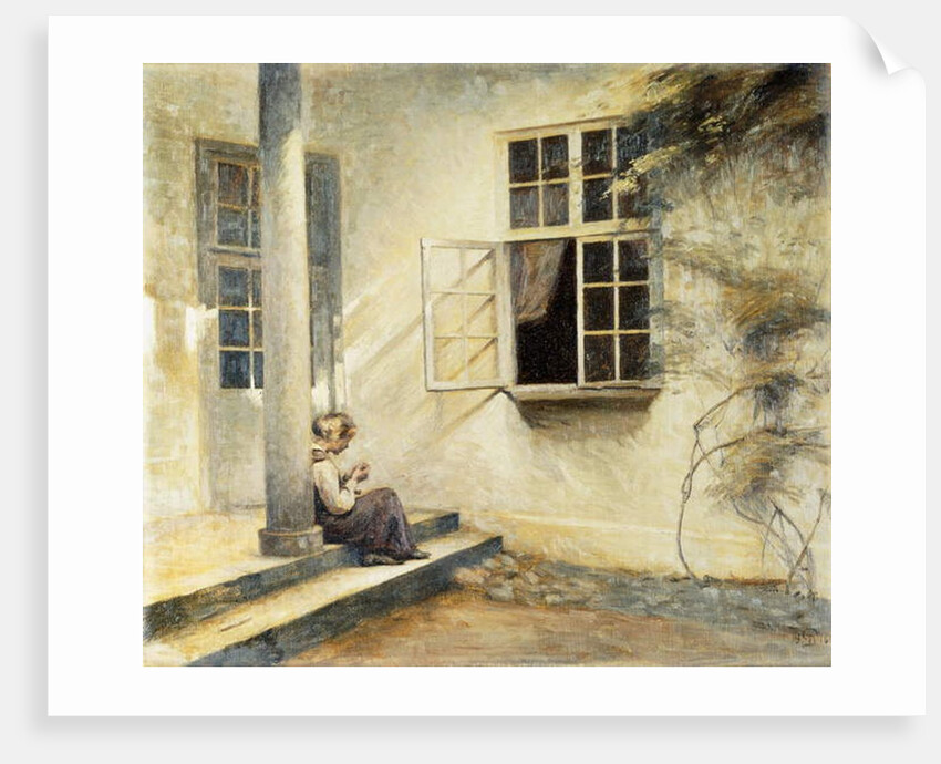 A Girl Sitting on a Porch, Liselund, 1916 by Peter Vilhelm Ilsted