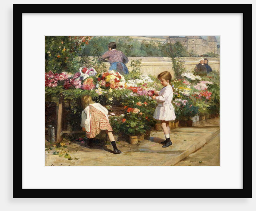 The Flower Market by the Seine by Victor Gabriel Gilbert