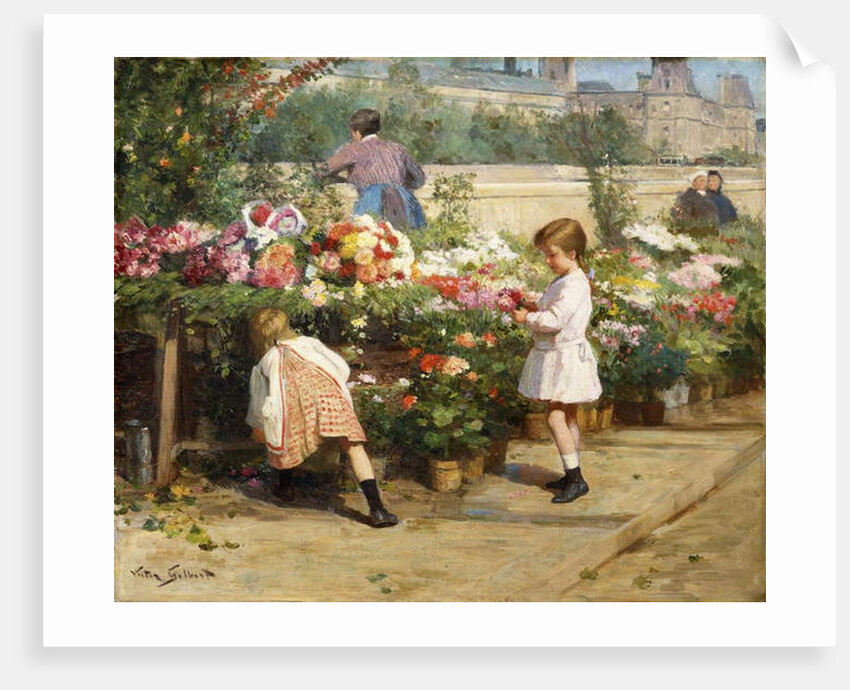 The Flower Market by the Seine by Victor Gabriel Gilbert