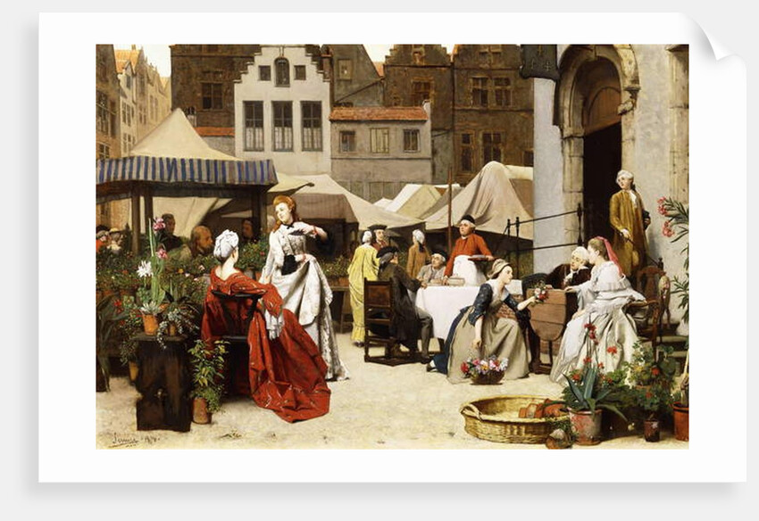 The Flower Market, 1870 by Auguste Serrure