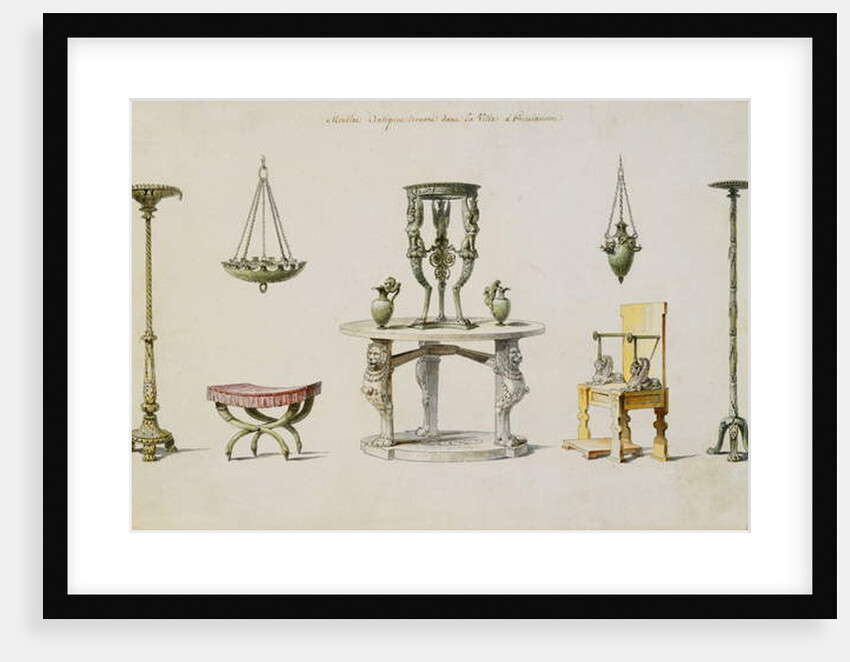 Differents Vases, Furniture, Altars and Tripods Discovered at Herculaneum by Pierre-Adrien Paris