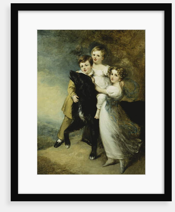 Three Children with a Dog in a Landscape by William Beechey