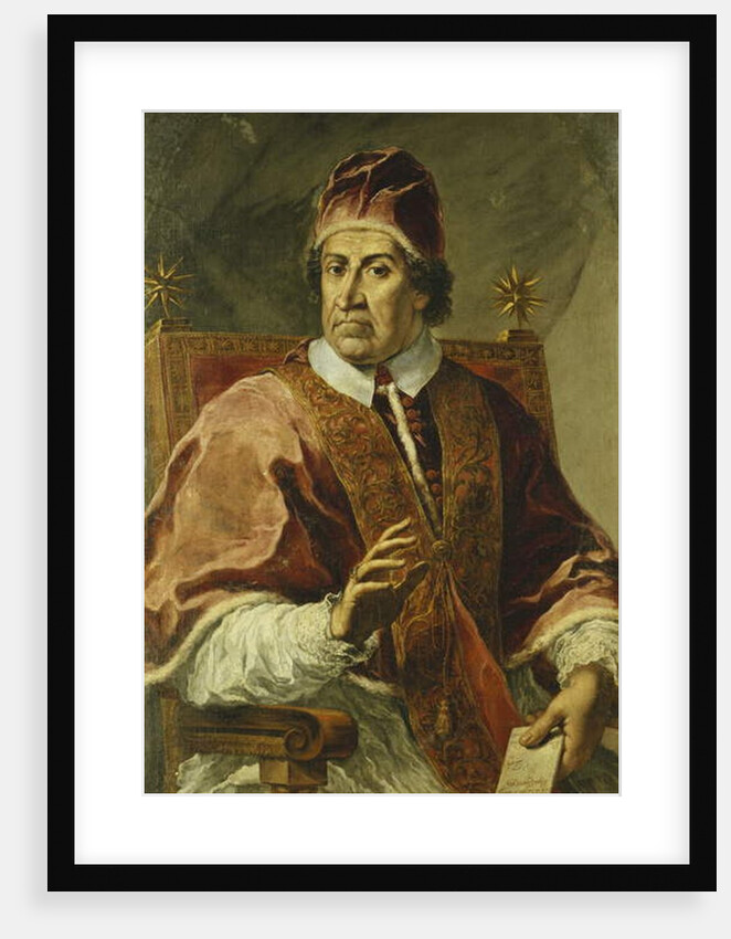 Portrait of Pope Clement XI, Seated Half Length, Wearing Papal Robes, Holding a Letter by Pier Leone Ghezzi