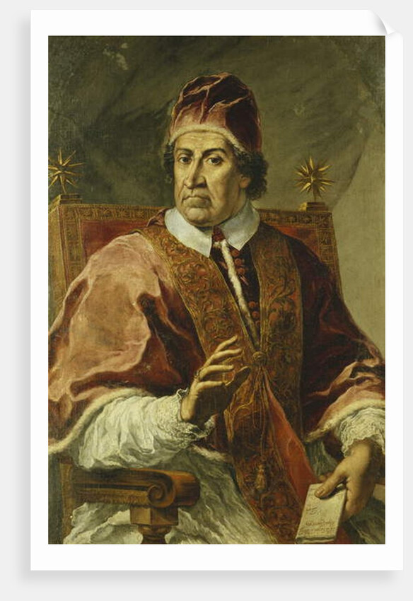 Portrait of Pope Clement XI, Seated Half Length, Wearing Papal Robes, Holding a Letter by Pier Leone Ghezzi