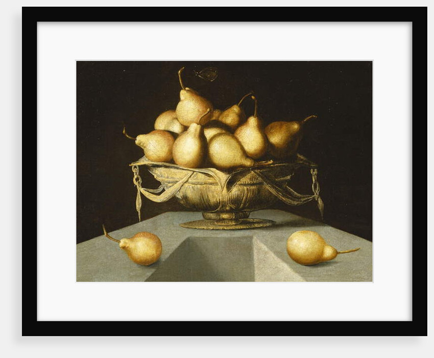 Pears in a Bowl on a Stone Plinth by Antonio Mohedano