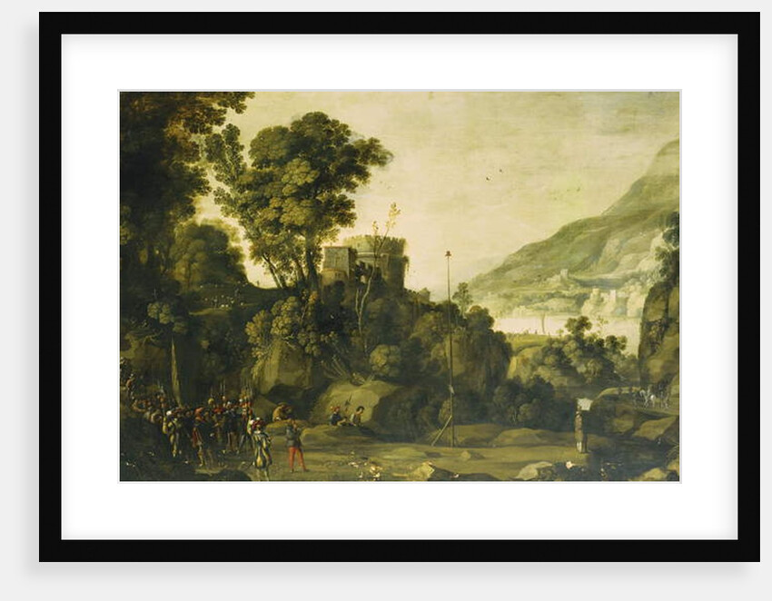 A Mountainous River Landscape with a Scene from the Life of William Tell by Paul Brill or Bril