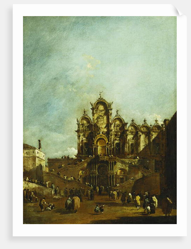 The Loggia Erected in Campo San Zanipolo, Venice, in Front of the Scuola di San Marco for the Benediction of Pope Pius VI in 1782, by Francesco Guardi