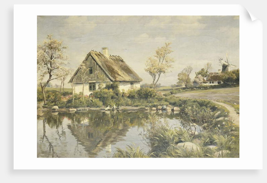 A Cottage by a Pond, 1925 by Peder Monsted