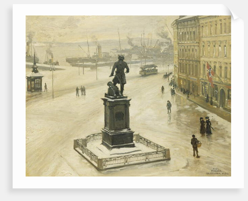 The Statue of Tordenskiold Facing Piperviken, Oslo Harbour, 1906 by Paul Fischer