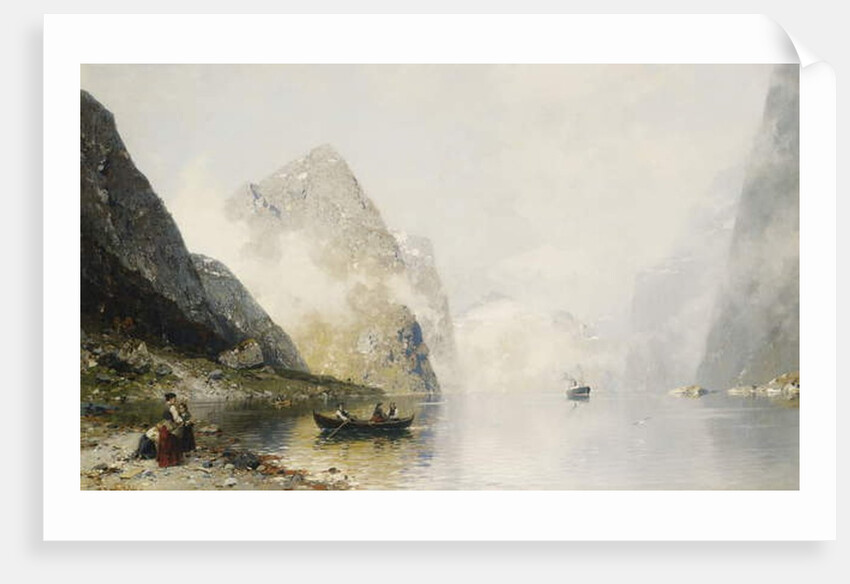 A Fjord Scene by Georg Anton Rasmussen