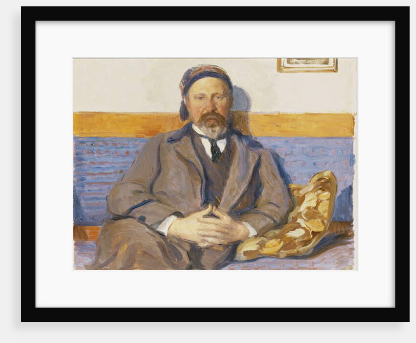 A Portrait of the Artist's Husband George Pauli Seated on a Sofa by Hanna Pauli