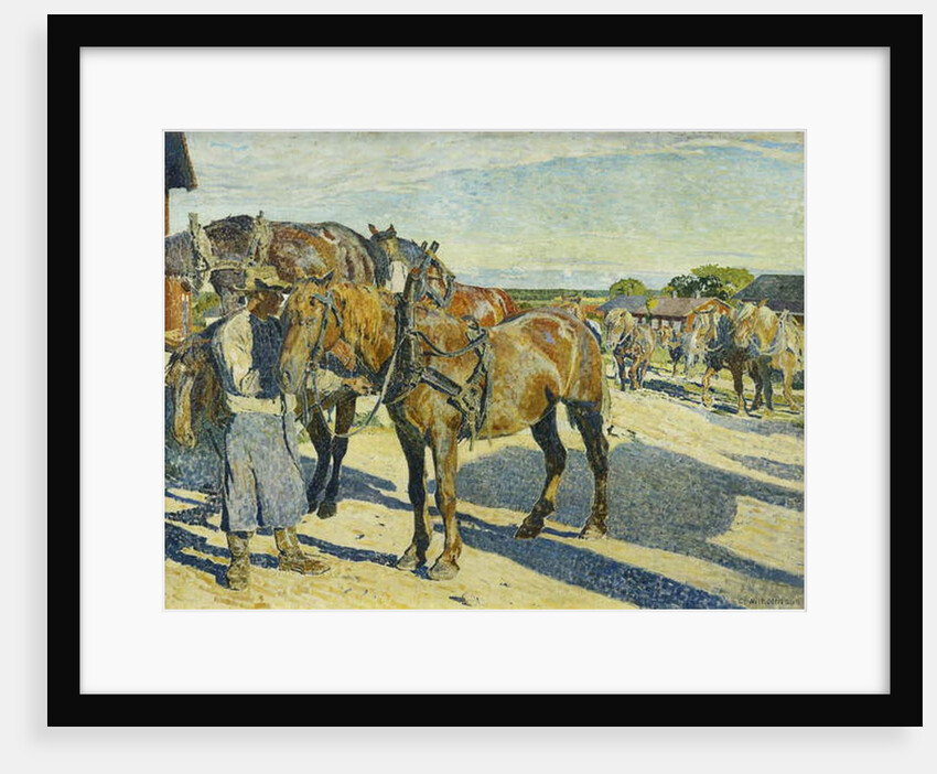 At the Stableyard; Pa Stallbacken by Carl Wilhelm Wilhelmson