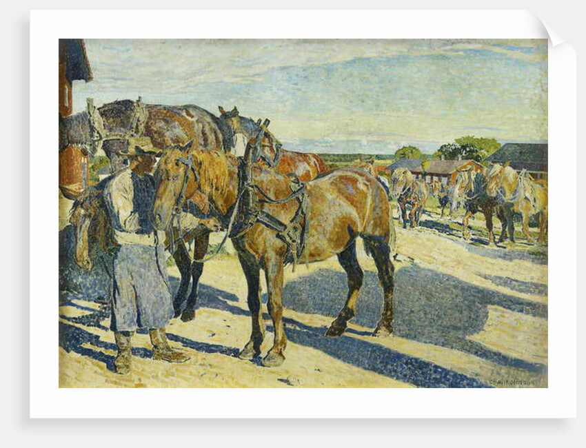 At the Stableyard; Pa Stallbacken by Carl Wilhelm Wilhelmson