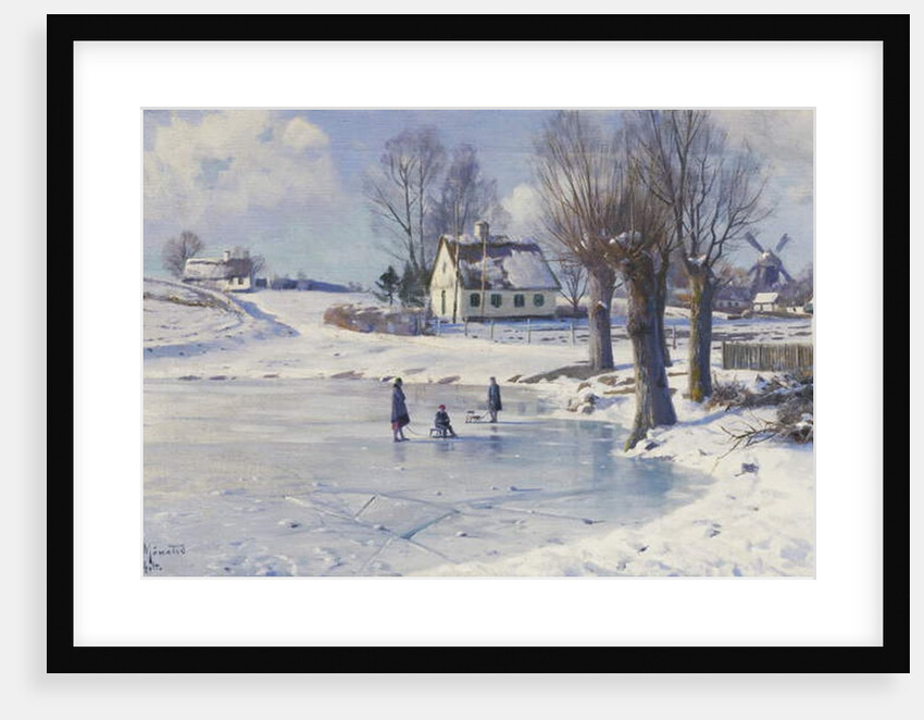 Sledging on a Frozen Pond by Peder Monsted