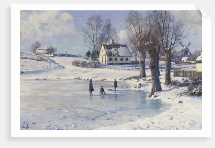 Sledging on a Frozen Pond by Peder Monsted