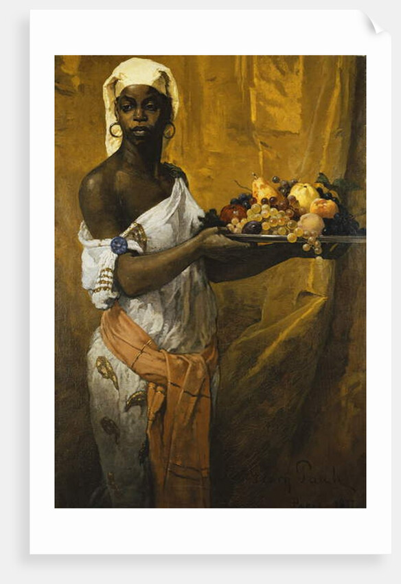 A Negress Holding a Salver of Fruit, 1877 by Georg Vilhelm Pauli