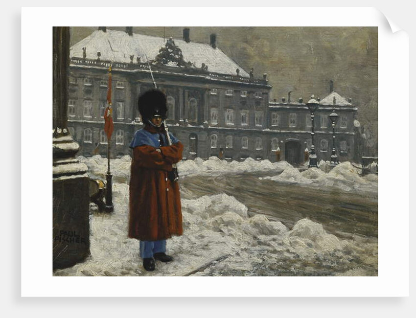A Royal Life Guard on Duty Outside the Royal Palace Amalienborg, Copenhagen by Paul Fischer