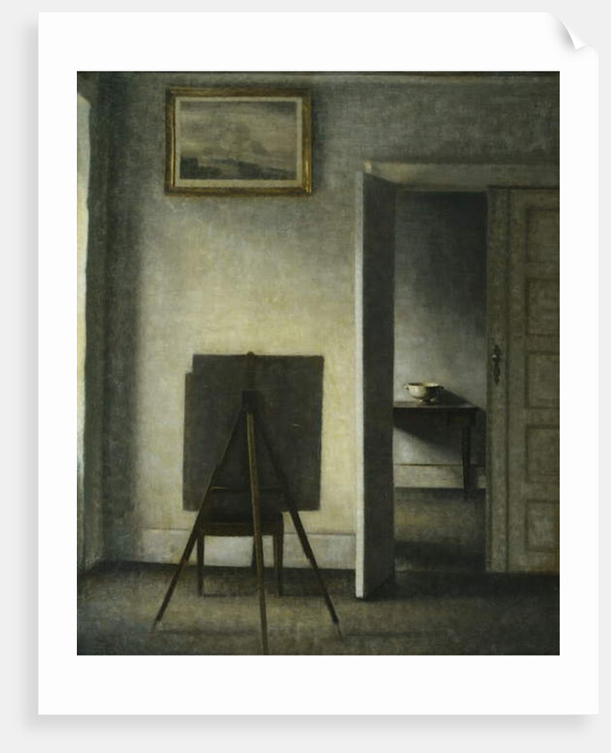 An Interior with the Artist's Easel by Vilhelm Hammershoi