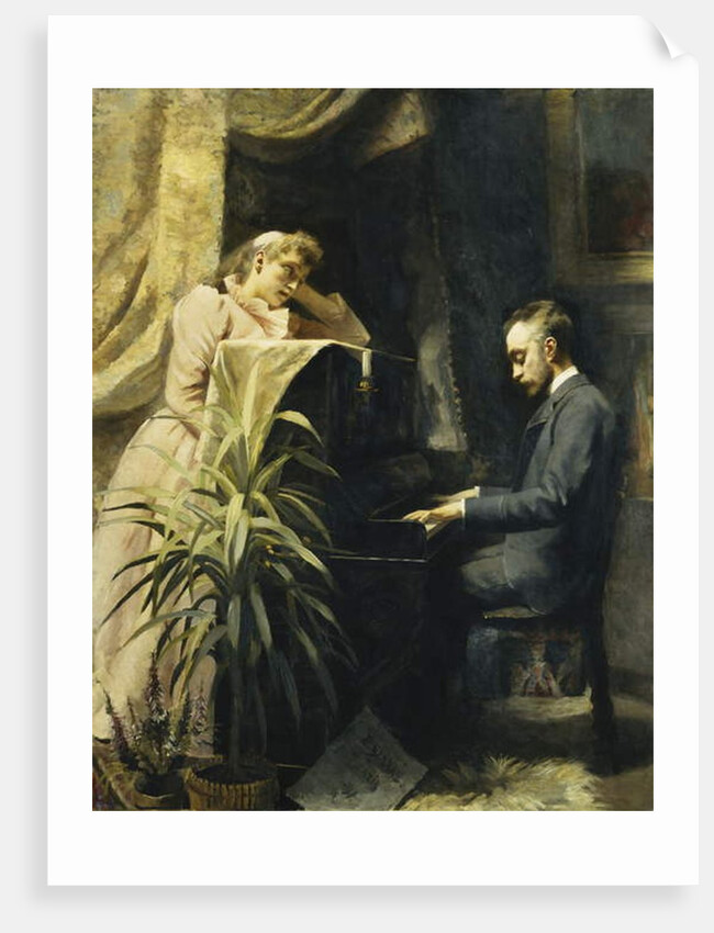 At the Piano, 1891 by Emma Sparre