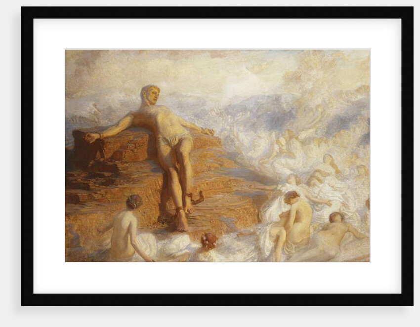 Prometheus Consoled by the Spirits of the Earth 'How Fair These Air-Borne Shapes! And Yet I Feel Most Vain All Hope But Love...' -Shelley., 1900 by George Spencer Watson