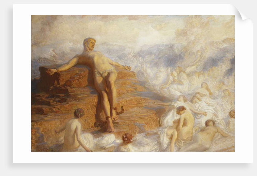 Prometheus Consoled by the Spirits of the Earth 'How Fair These Air-Borne Shapes! And Yet I Feel Most Vain All Hope But Love...' -Shelley., 1900 by George Spencer Watson
