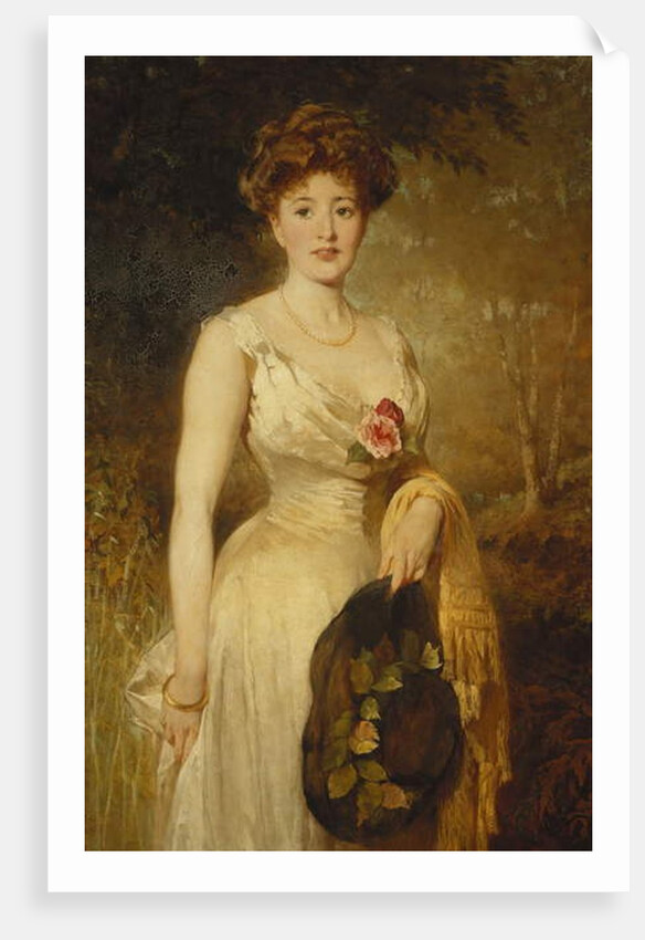 Portrait of a Lady in a White Dress, 1909 by George Elgar Hicks