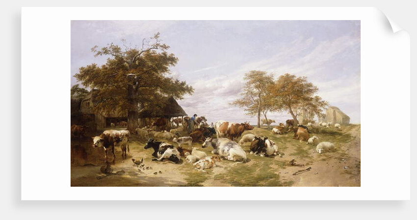 A Dairy Farm on the Marshes, East Kent, 1859 by Thomas Sidney Cooper