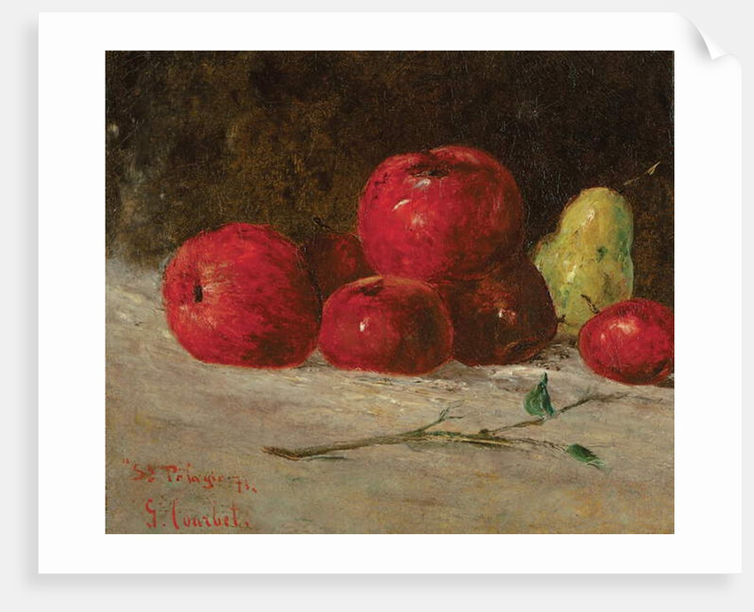 Still life, apples and pears, 1871 by Gustave Courbet