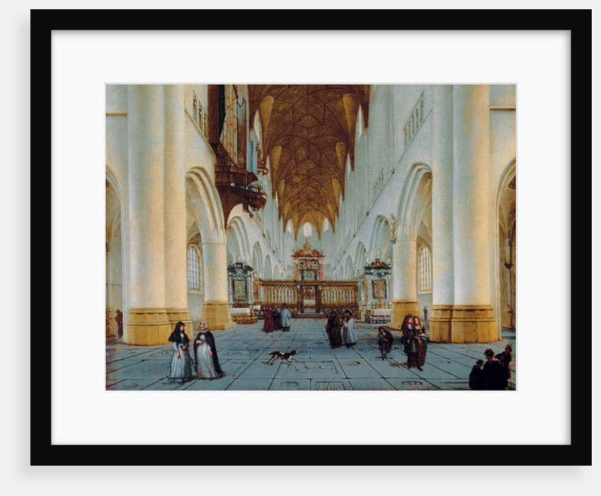 The interior of St. Bavo's, Haarlem by Isaak Nickelen
