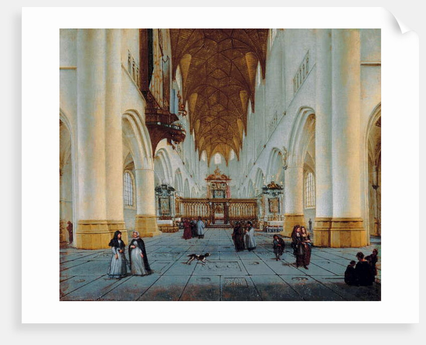 The interior of St. Bavo's, Haarlem by Isaak Nickelen