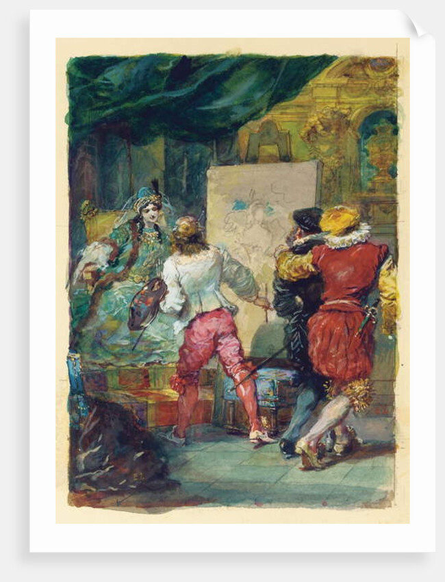 Moliere's 'Le Sicilien our l'Amour Peintre', Lemoisne, no.1357 by Eugene-Louis Lami